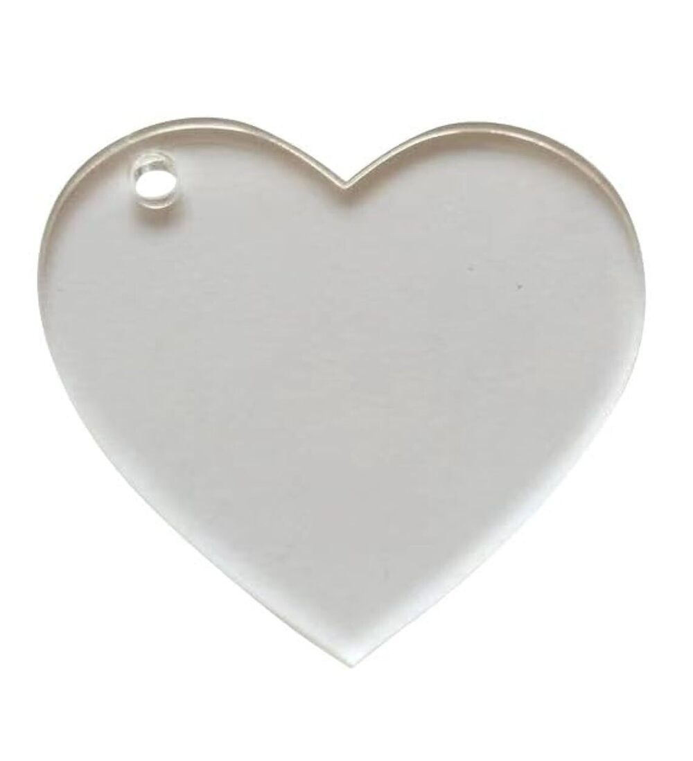 5889 10pcs/lot Blank Clear Acrylic Heart Shape Pendants Material